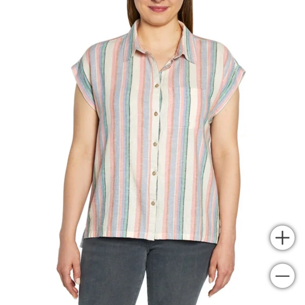 NWT Orvis Ladies' Short Sleeve Linen Blend Shirt